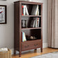 Solid Wood Closed Back Bookshelf Nordic Standard Bookcase with Shelves