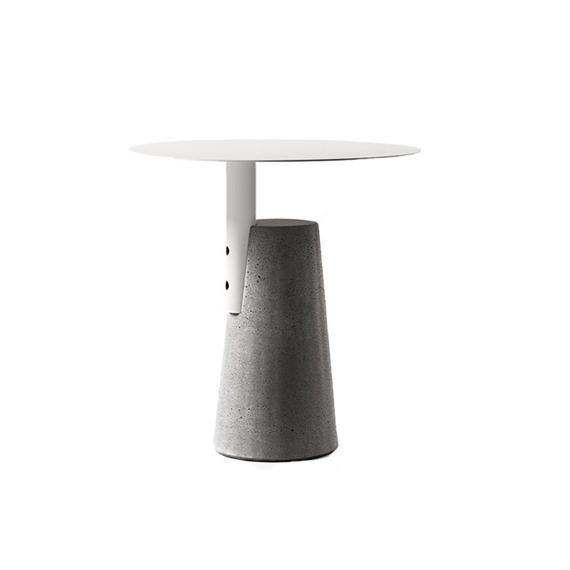 Round 1 Single Coffee Table Metal Cocktail Table with Cement Pedestal