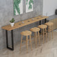 Industrial Style Rectangle Bar Table Solid Wood Bar Dining Table for Dining Room