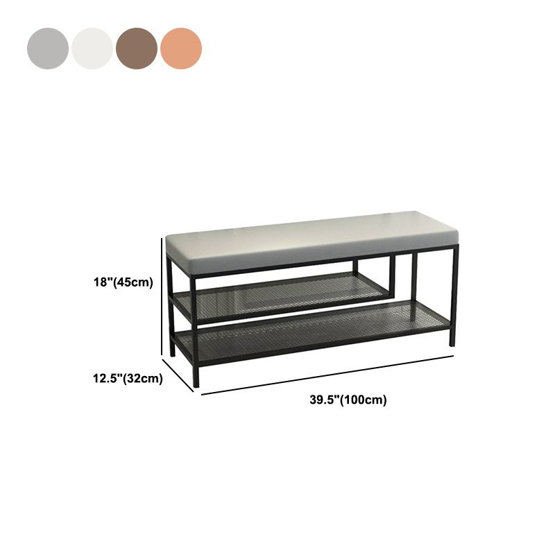 12.6" Wide Upholstered Entryway Bench with Storage Bench with Metal Legs Clearhalo 'Benches' 'Chairs & Seating' 'furn' 'furn_benches' 'Furniture' 'Living Room Furniture' 1200x1200_20cf8016-b072-48da-bc73-578999ffedd8