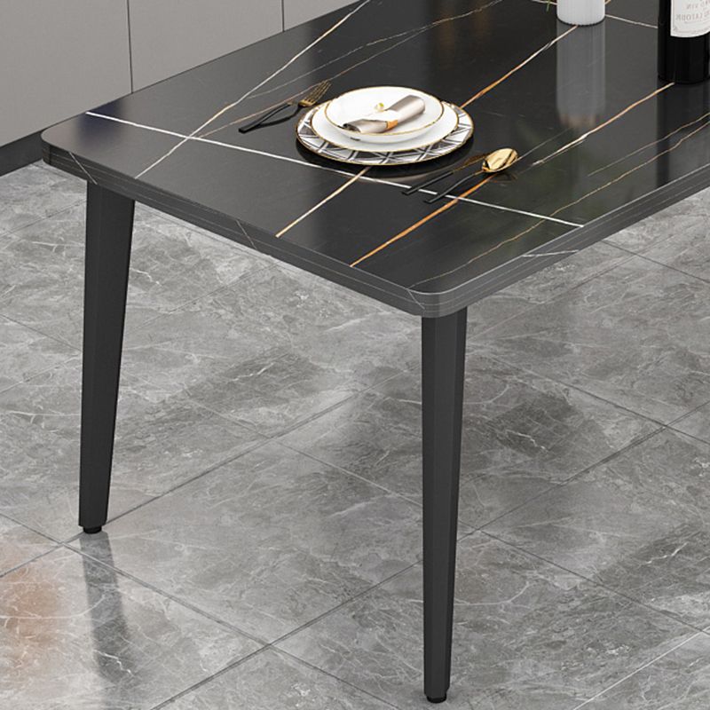 Minimalist Kitchen Rectangle Dining Table Sintered Stone Standard Dining Table with 4 Legs Base Clearhalo ' dining_table' 'Dining Tables & Seating' 'Dining Tables' 'furn' 'furn_dining_table' 'Furniture' 'furniture_dining_table' 'Kitchen & Dining Furniture' 'kitchen&dining_furn' 'kitchen' 'kitchen_dining_table' 1200x1200_20d093a1-fdc8-48b8-980c-1ce2a2a76f77