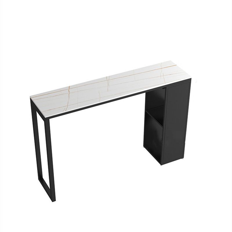 Table de comptoir de bar en pierre industrielle Table de comptoir de bar rectangulaire avec pieds en métal pour la cuisine