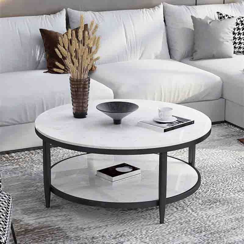 4 Legs 1 Single Coffee Table Modern Marble Round Cocktail Table Clearhalo 'Coffee & Accent Tables' 'Coffee Tables' 'coffee_tables' 'furn' 'furn_coffee_tables' 'Furniture' 'furniture_coffee_tables' 'Living Room Furniture' 1200x1200_20d15392-17c8-4289-9a20-b7cb00c3ae91
