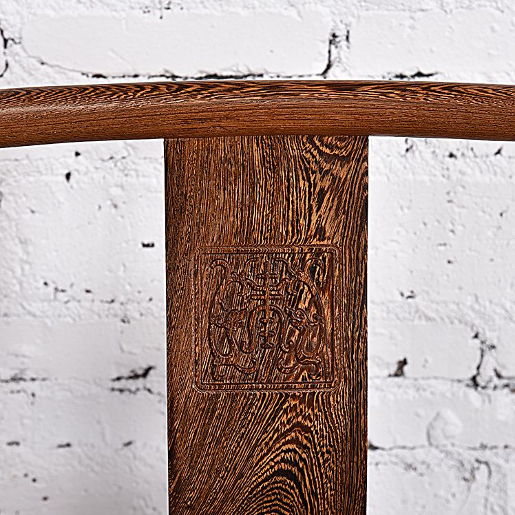 Traditional Style Dining Chair Solid Wood Slat Back Arm Chair for Home