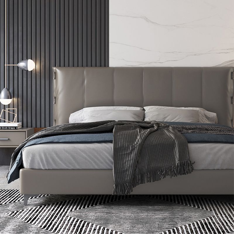 Wood and Upholstered Standard Bed Contemporary Panel Bed, 47" Tall Clearhalo 'Bedroom Furniture' 'Beds' 'furn' 'furn_beds' 'Furniture' 1200x1200_20d402bb-4eac-4a6d-ab5f-ab9a662566e4