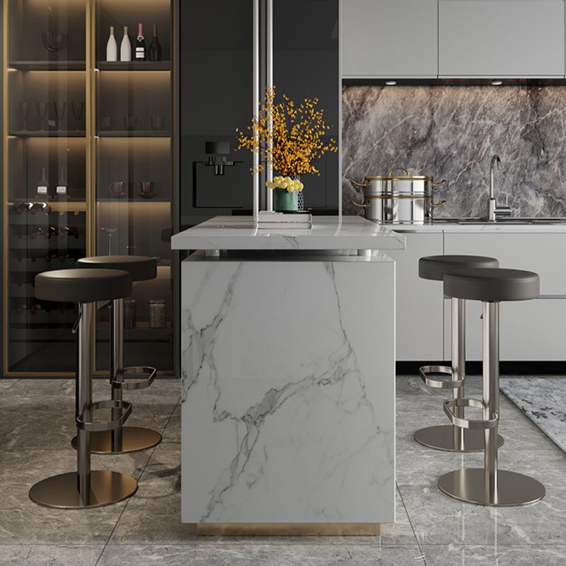 Industrial Leather Bar Stool Backless Counter Stool for Bristol