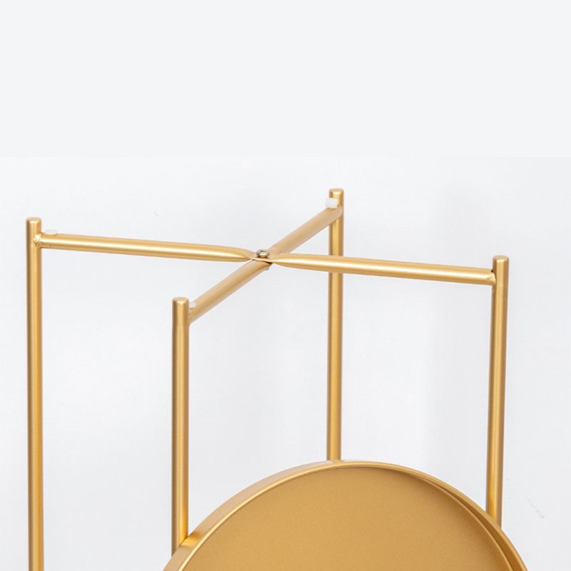 Mesa de las patas cruzadas modernas Mesa de esquina de la bandeja redonda de la parte superior del lado del lado