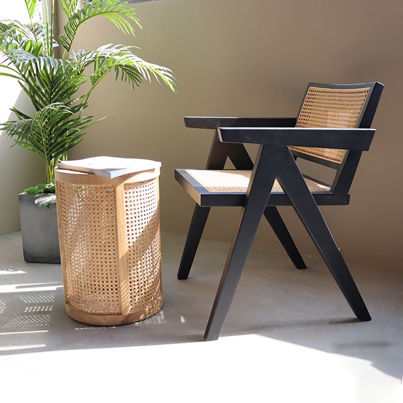 Wood Arms Included Chair Woven Back Lounge Chair for Living Room Clearhalo 'Accent Chairs' 'accent_chairs' 'Chairs & Seating' 'furn' 'furn_accent_chairs' 'Furniture' 'Living Room Furniture' 1200x1200_20d5d9a1-f9dc-42ab-9044-89ded05beff2