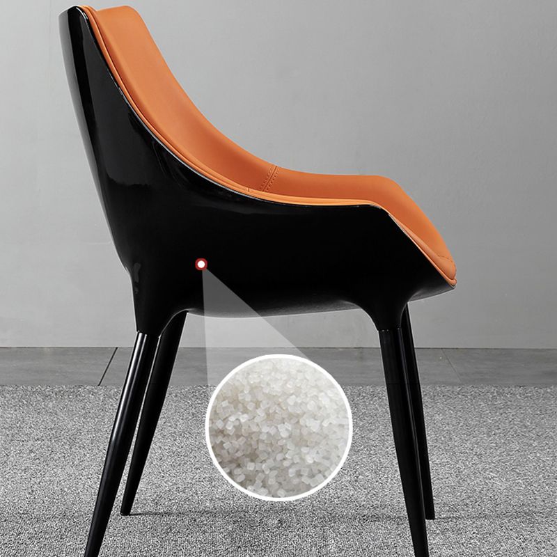 Indoor Modern Style Side Chair Solid Back Metal Upholstered Dining Room Chair (Set of 2) Clearhalo ' kitchen&dining_furn' 'Dining Chairs' 'Dining Tables & Seating' 'dining_chair' 'furn' 'furn_dining_chair' 'Furniture' 'furniture_dining_chair' 'Kitchen & Dining Furniture' 'kitchen' 1200x1200_20d7617c-fae0-463f-bc56-0d64c6f2488d