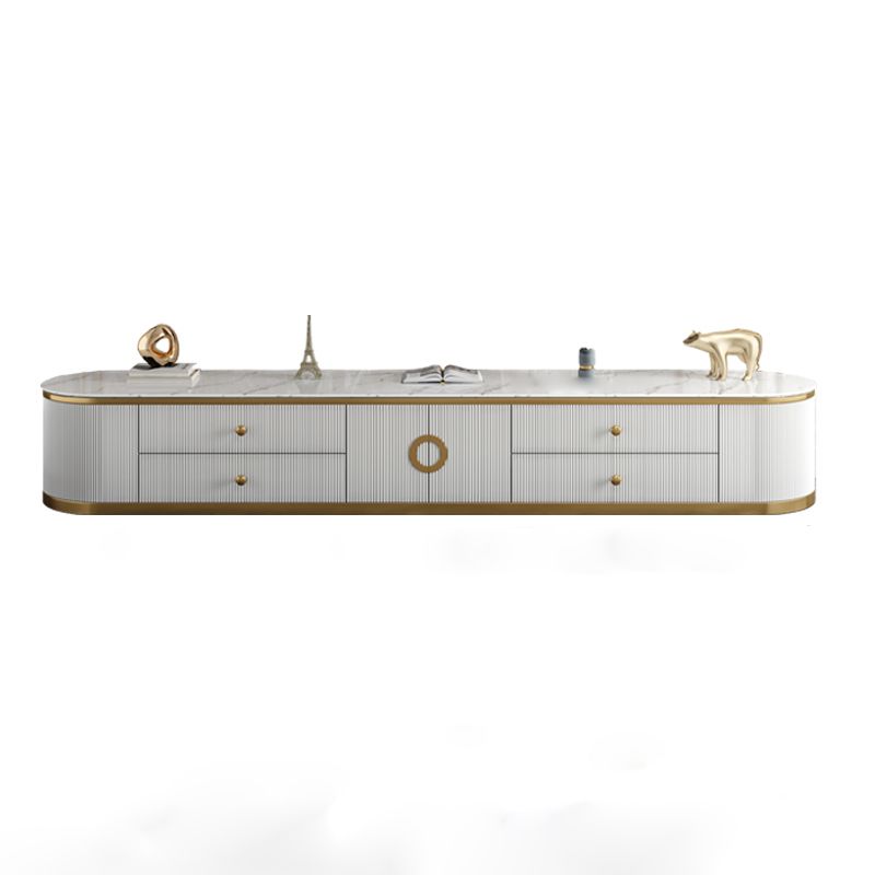 Glam Stone TV Stand con cassetti console multimediale TV di archiviazione chiusa