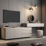 Moderno dormitorio de espejo iluminado blanco con cajón de madera maciza tocador