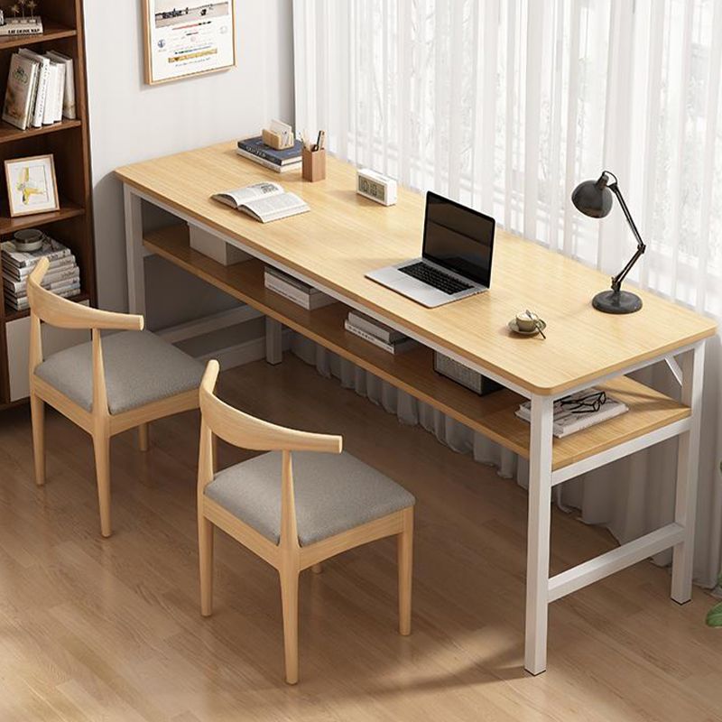 Zeitgenössischer Home Office Schreibtisch Holz H-Form Basis Schreibschalter, 29,5 "H.