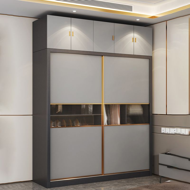 Gabinetto del guardaroba grigio con cassetto moderno armadio armadio per casa