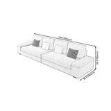 静止したストレージスリップカバーされた正方形のアームグレークッションソファ