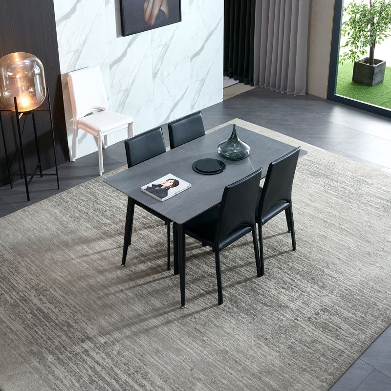 Rectangle Sintered Stone Dining Table Industrial Style 4 Legs Table for Home Clearhalo ' dining_table' 'Dining Tables & Seating' 'Dining Tables' 'furn' 'furn_dining_table' 'Furniture' 'furniture_dining_table' 'Kitchen & Dining Furniture' 'kitchen&dining_furn' 'kitchen' 'kitchen_dining_table' 1200x1200_20dfc3b6-d9c7-419d-ae1e-5eaaaf1e634d