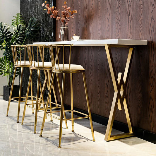 Glam Low Back Dining Stools Armless Bar Stools with Footrest Clearhalo 'Bar Furniture' 'Bar Stools' 'bar_stools' 'furn' 'furn_bar_stools' 'Furniture' 'Kitchen & Dining Furniture' 1200x1200_20e0b20c-fcc3-4848-90e1-a5303edc5367