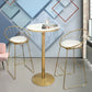 Glam Style Gold Metal Bar Table Round Indoor 41.3"H Pedestal Bistro Table Clearhalo 'Bar Furniture' 'Bar Tables' 'bar_tables' 'furn' 'furn_bar_tables' 'Furniture' 'furniture_bar_tables' 'Kitchen & Dining Furniture' 'kitchen&dining_furn' 'kitchen' 1200x1200_20e0ba8f-060f-463b-98d1-155d0bc0f013