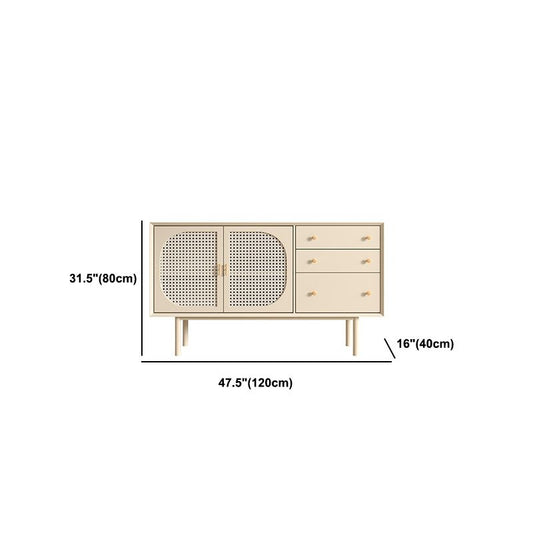 Beige Contemporary Dining Buffet Kitchen Sideboard with Cabinets Clearhalo 'buffet_sideboard' 'Buffets & Sideboards' 'furn' 'furn_buffet_sideboard' 'Furniture' 'Kitchen & Dining Furniture' 1200x1200_20e10b30-0662-4f28-aab2-12210ecde473