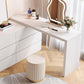 Modern With Drawer Bright White Wooden Lighted Mirror Bedroom