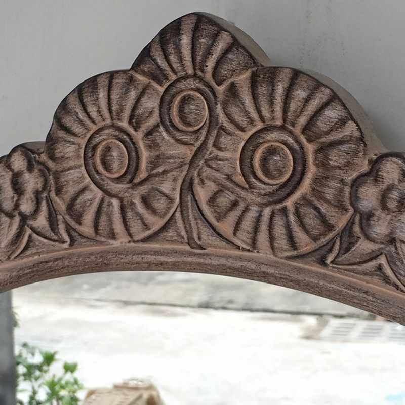 Eiken ijdelheid set met ontlasting 64.17 "Hoge ijdelheid met lade en spiegel