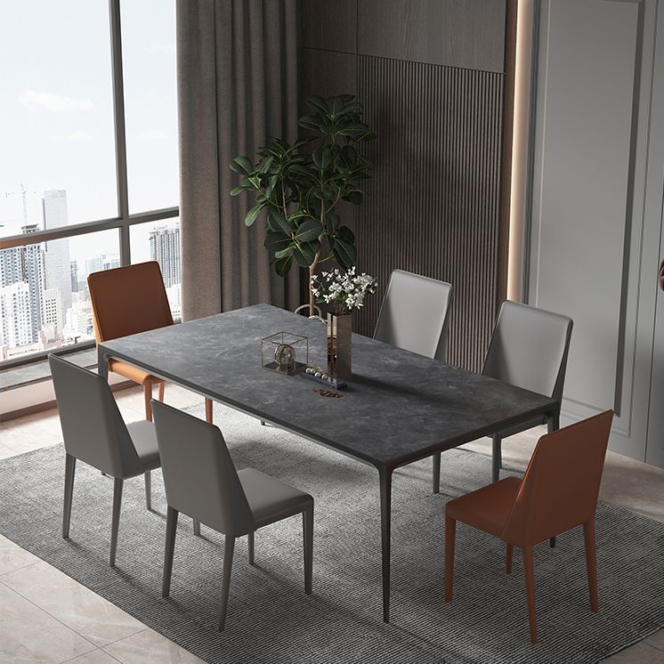 Sintered Stone Dining Table Contemporary Style 4 Legs Rectangle Table for Home Clearhalo ' dining_table' 'Dining Tables & Seating' 'Dining Tables' 'furn' 'furn_dining_table' 'Furniture' 'furniture_dining_table' 'Kitchen & Dining Furniture' 'kitchen&dining_furn' 'kitchen' 'kitchen_dining_table' 1200x1200_20e1935d-63c0-4112-9c18-fd6028b1ebff