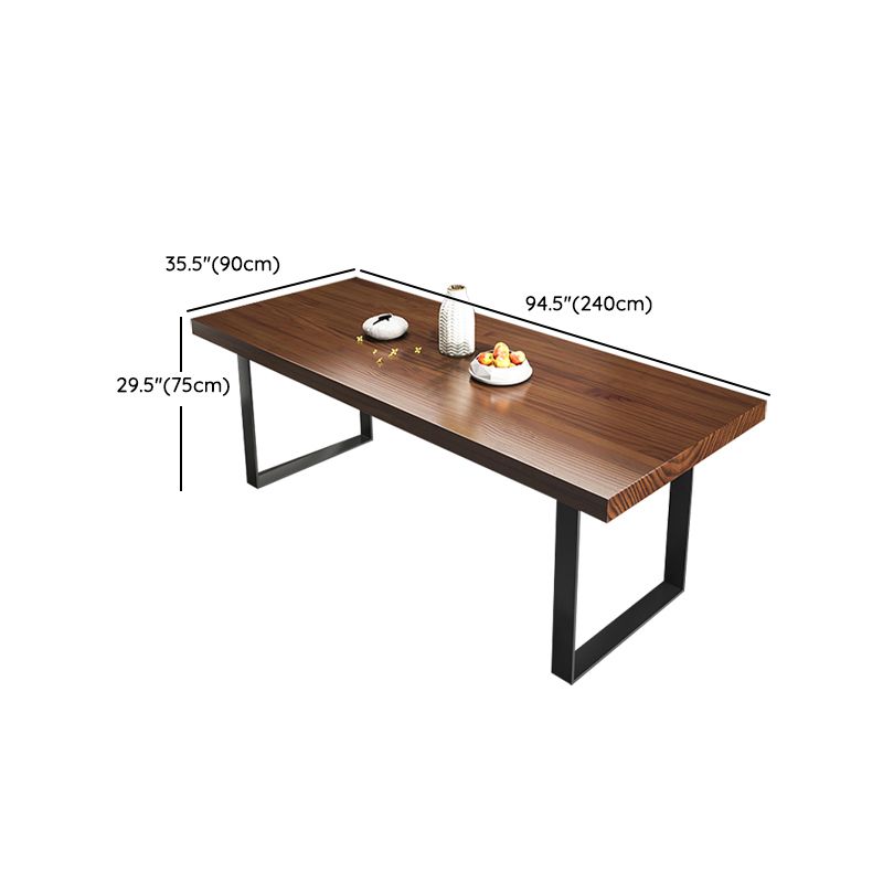 Rectangular Wood Dining Set for Kitchen 1/2/5 Pcs Industrial Brown Dinette Set Clearhalo 'Dining Room Sets' 'Dining Tables & Seating' 'dining_room_set' 'furn' 'furn_dining_room_set' 'Furniture' 'Kitchen & Dining Furniture' 1200x1200_20e1d95f-b14f-4fc0-89a3-5b99b54026ee