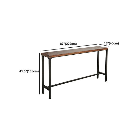 Industrial Brown Pub Table Rectangle Solid Wood Bar Height Table with Trestle Base Clearhalo 'Bar Furniture' 'Bar Tables' 'bar_tables' 'furn' 'furn_bar_tables' 'Furniture' 'Kitchen & Dining Furniture' 1200x1200_20e20ae1-7635-4ff8-9869-2c4e931a23b0