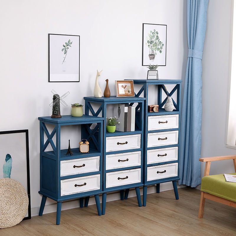 Cofre de acento de madera contemporáneo con cajones y estante de 12.59 "de ancho