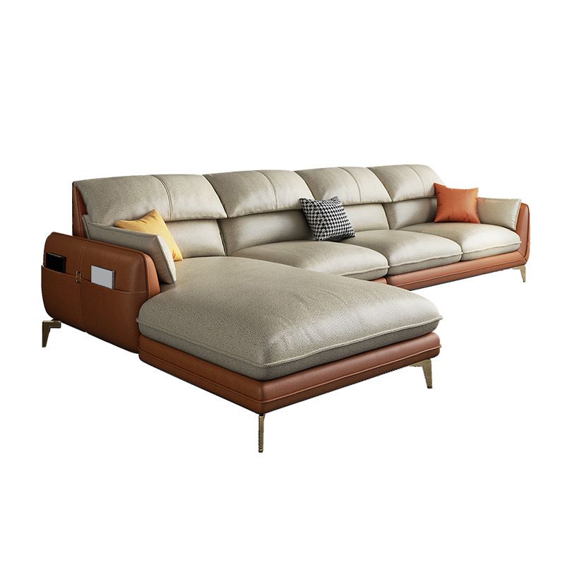 Contemporary 4-Seater with Storage and Pillow Back for Living Room Clearhalo 'furn' 'furn_sectionals' 'Furniture' 'Living Room Furniture' 'Sectionals' 1200x1200_20e290a2-5d7d-48d5-8bac-fa0a647eb3dc