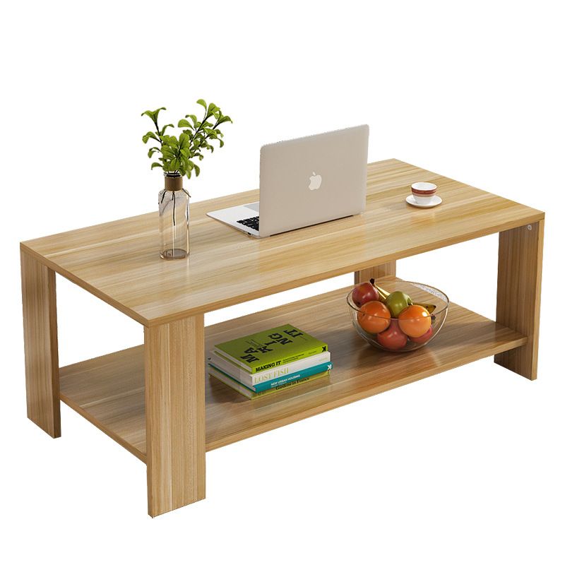 4 Legs Base Design with Storage Rack Wood-based Craft Rectangular Coffee Table Clearhalo 'Coffee & Accent Tables' 'Coffee Tables' 'coffee_tables' 'furn' 'furn_coffee_tables' 'Furniture' 'furniture_coffee_tables' 'Living Room Furniture' 1200x1200_20e30f2b-a93b-4bba-83a8-9a56c0787bd1