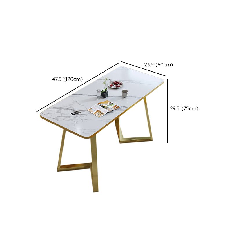 5ピース長方形の形状木製のトップダイニングルームの椅子とテーブルセット