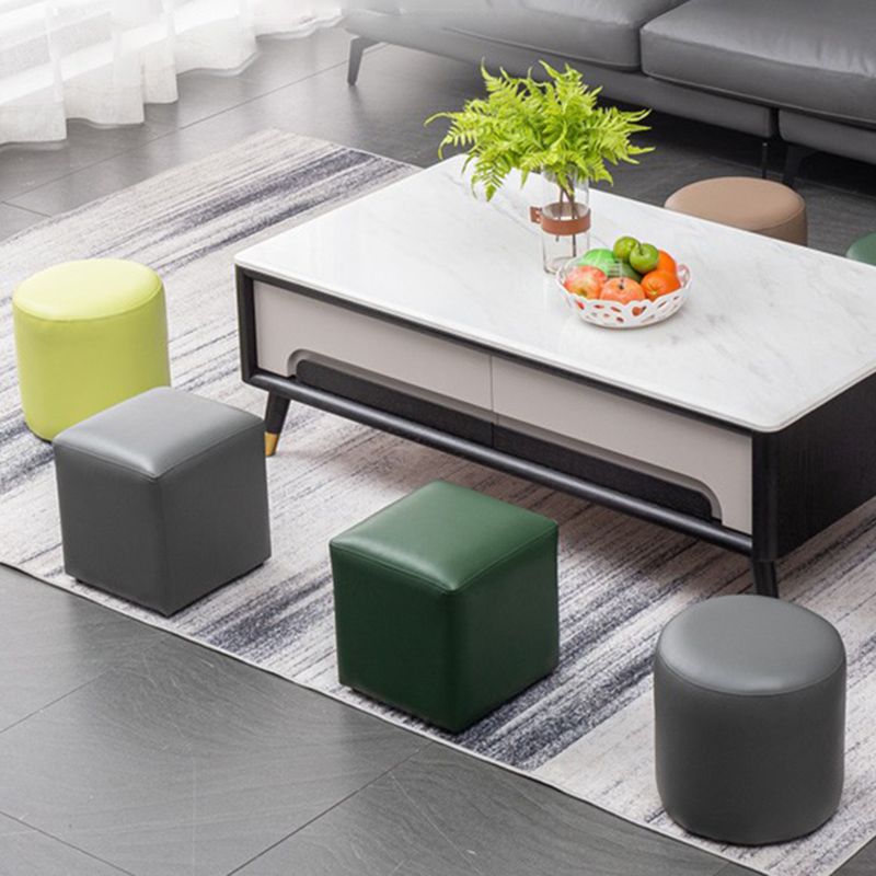 Contemporary Pouf Ottoman Faux Leather Upholstered Solid Color Ottoman Clearhalo 'furn' 'furn_ottomans_poufs' 'Furniture' 'Living Room Furniture' 'Ottomans & Poufs' 'ottomans_poufs' 1200x1200_20e54619-cab2-4a84-9887-570761f32fb2