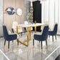 Glam Iron Dinette Set 1/2/5/7 Pieces Dining Table Set with Rectangle Sintered Stone Top Clearhalo 'Dining Room Sets' 'Dining Tables & Seating' 'dining_room_set' 'furn' 'furn_dining_room_set' 'Furniture' 'furniture_dining_room_set' 'Kitchen & Dining Furniture' 1200x1200_20e74da8-5f3e-4318-b786-aae0d928f0f5