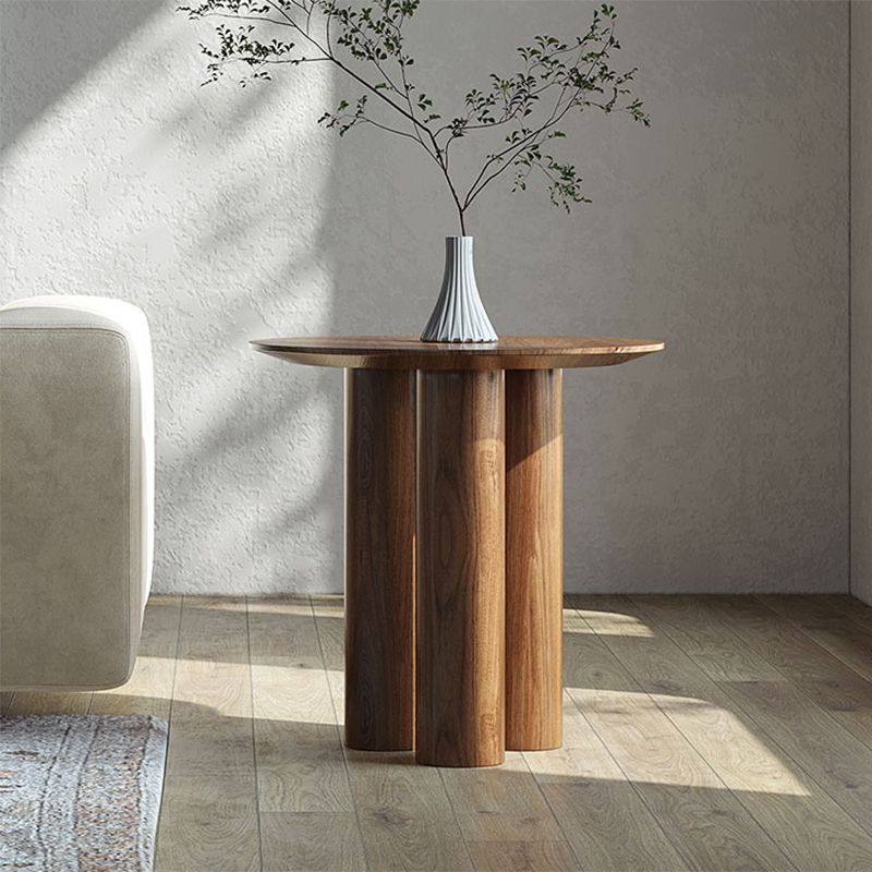 Rustic Side End Snack Table Brown Living Room Round 3 Legs Corner Table