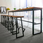 Glam Rectangle Pub Table Set 1/2/3/7 Pieces Pine Wood Top Bar Table with Metal Stools Clearhalo 'Bar Furniture' 'furn' 'furn_home_bar_bar_sets' 'Furniture' 'Home Bars & Bar Sets' 'home_bar_bar_sets' 'Kitchen & Dining Furniture' 1200x1200_20e9e4af-bcfa-4738-8c76-9d59b85f8643