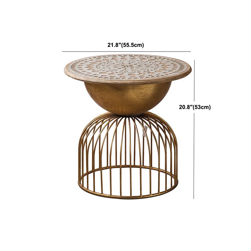 Table basse en bois vieilli de campagne française, Table de Cocktail ronde pour le salon
