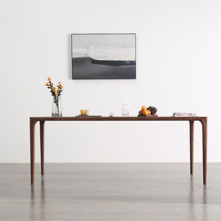 Modern Rectangle Walnut Wood Dining Set 1/2/3/5/7 Pieces Dining Table with Wood Chairs Clearhalo 'Dining Room Sets' 'Dining Tables & Seating' 'dining_room_set' 'furn' 'furn_dining_room_set' 'Furniture' 'furniture_dining_room_set' 'Kitchen & Dining Furniture' 1200x1200_20eb2c96-d554-455a-a838-36fa187bd2a9