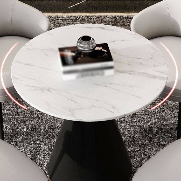 Contemporary 1/4/5 Pieces Dining Set Round Dining Room Table Set with Leather Chairs Clearhalo 'Dining Room Sets' 'Dining Tables & Seating' 'dining_room_set' 'furn' 'furn_dining_room_set' 'Furniture' 'furniture_dining_room_set' 'Kitchen & Dining Furniture' 'kitchen&dining_furn' 'kitchen' 1200x1200_20ec27ce-633a-4997-bfd2-db29f4a390ba