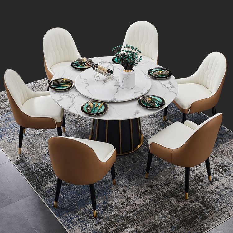 Nordic Glam Style Leather Dining Chair Kitchen Parsons Chair with Wooden Legs Clearhalo ' kitchen&dining_furn' 'Dining Chairs' 'Dining Tables & Seating' 'dining_chair' 'furn' 'furn_dining_chair' 'Furniture' 'furniture_dining_chair' 'Kitchen & Dining Furniture' 'kitchen' 1200x1200_20ec422a-43d2-45e1-98ff-2f898f87fa18