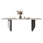 Metal Modern Rectangle Dining Table Sintered Stone Table for Dining Room and Kitchen Clearhalo ' dining_table' 'Dining Tables & Seating' 'Dining Tables' 'Furniture' 'furniture_dining_table' 'Kitchen & Dining Furniture' 'kitchen&dining_furn' 'kitchen' 'kitchen_dining_table' 1200x1200_20eea246-4619-4671-8e64-f1e5b9777b49