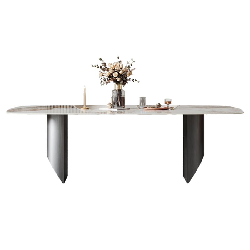 Metal Modern Rectangle Dining Table Sintered Stone Table for Dining Room and Kitchen Clearhalo ' dining_table' 'Dining Tables & Seating' 'Dining Tables' 'Furniture' 'furniture_dining_table' 'Kitchen & Dining Furniture' 'kitchen&dining_furn' 'kitchen' 'kitchen_dining_table' 1200x1200_20eea246-4619-4671-8e64-f1e5b9777b49