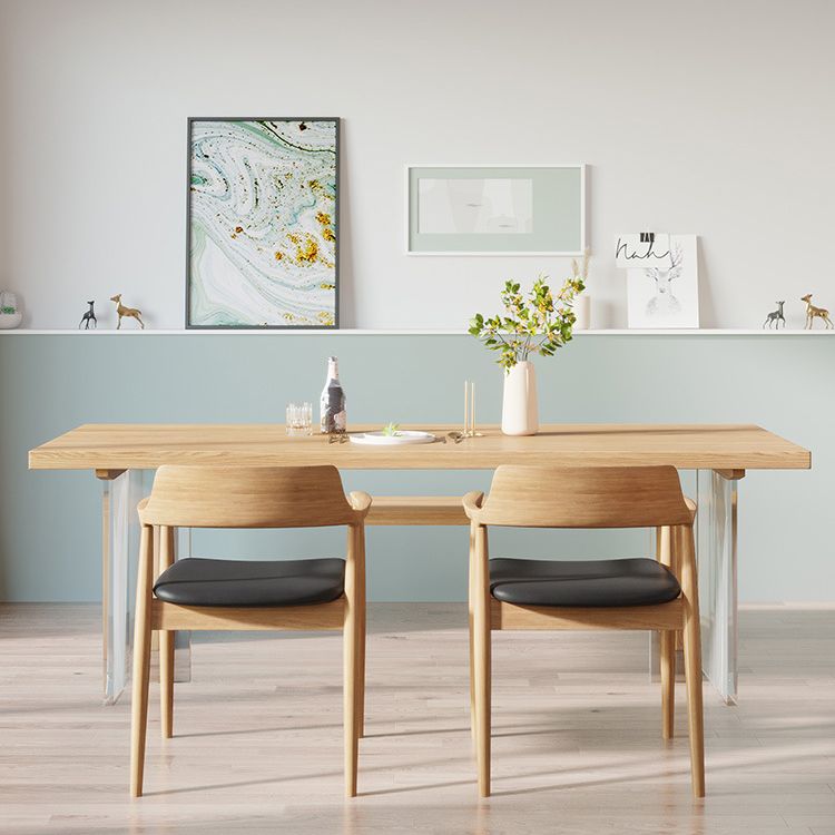 Rectangle Double Base Dining Table Modern Pine Wood Table for Living Room Clearhalo 'Dining Tables & Seating' 'Dining Tables' 'dining_table' 'furn' 'furn_dining_table' 'Furniture' 'Kitchen & Dining Furniture' 1200x1200_20f0598e-54a4-40c5-8da7-a60a9ddda4b6