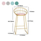 Glam Bar Stool and Table Set 1/2/3 Pcs Metal and Stone Pub Table with Upholstered Stools