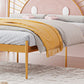 Glam Open-Frame Bed with Upholstered Headboard and Metal Legs Clearhalo 'Bedroom Furniture' 'Beds' 'furn' 'furn_beds' 'Furniture' 1200x1200_20f1c5e1-eb1a-46ea-8f89-44344cf23fa1