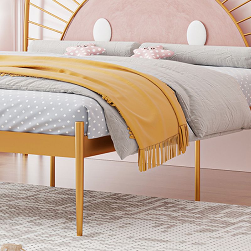 Glam Open-Frame Bed with Upholstered Headboard and Metal Legs Clearhalo 'Bedroom Furniture' 'Beds' 'furn' 'furn_beds' 'Furniture' 1200x1200_20f1c5e1-eb1a-46ea-8f89-44344cf23fa1