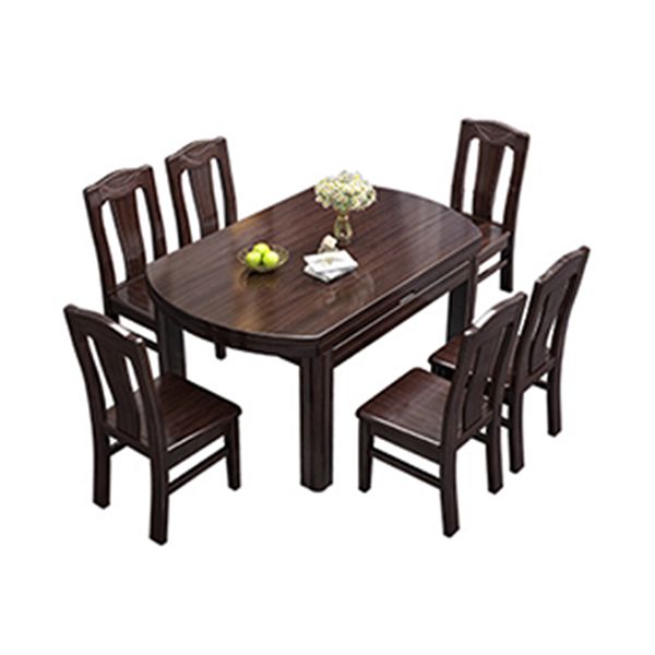 Extendable DiningTable Set 5/7/9 Pieces with Wood Base Kitchen Furniture Set Clearhalo 'Dining Room Sets' 'Dining Tables & Seating' 'dining_room_set' 'furn' 'furn_dining_room_set' 'Furniture' 'Kitchen & Dining Furniture' 1200x1200_20f219b3-9aff-4aa4-a193-db819214a060