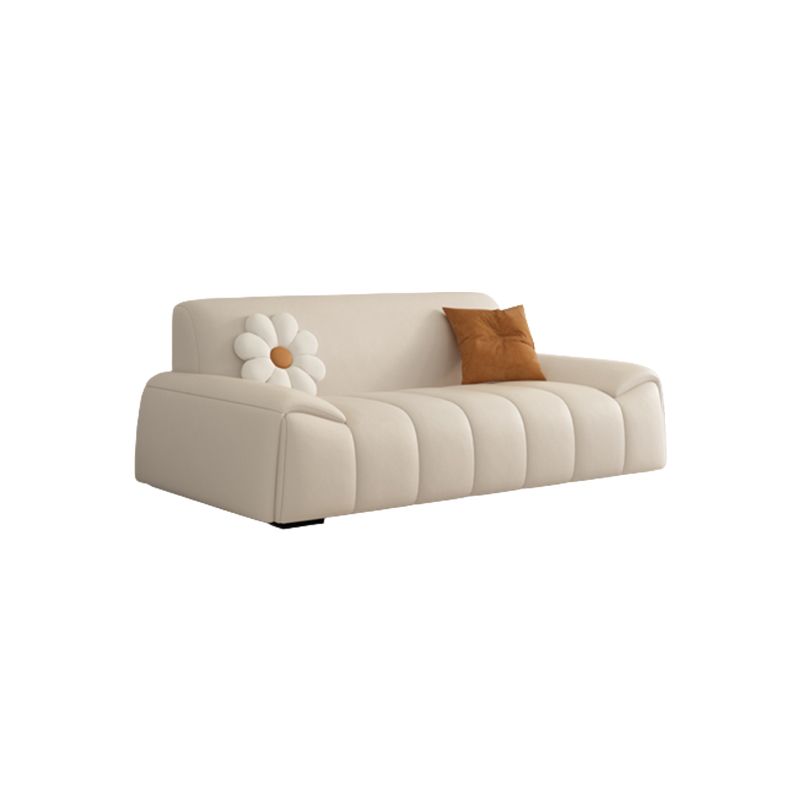 Genuine Leather Cream Sofa Modern 30.7" H Pillow Top Arm Sofa Clearhalo 'furn' 'furn_sofas' 'Furniture' 'Living Room Furniture' 'Sofa' 'sofas' 1200x1200_20f25cc6-e8cc-4cc8-975c-ee6ea44a89b6