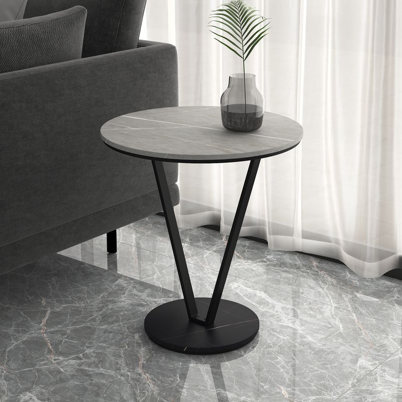 Minimalist Round Side End Table Abstract Slate Sofa Corner Table