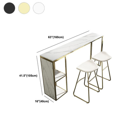 Tavolo da tavolo da pub rettangolo in finta barra di marmo tavolo da cocktail con scaffali