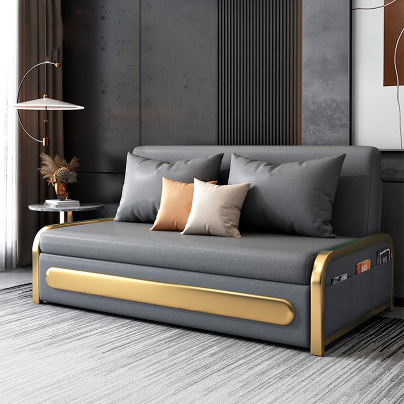 Almohada glamorosa incluye sofá cojín gris gris back Futon sofá cama